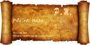 Pánt Maja névjegykártya